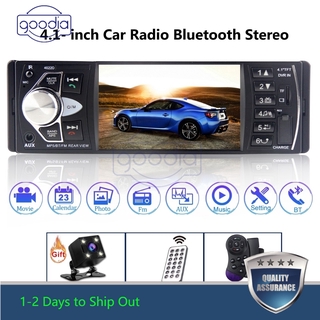 4.1  Single 1 Din Car MP5 เครื่องเล่น MP3 สเตอริโอควบคุมล้อวิทยุ Bluetooth FM