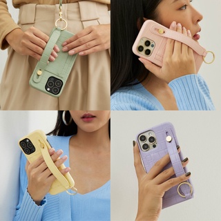 (โค้ด8MUSE65ลด65.-)(14 series)MUSE Hand Strap Card Holder Phone Case PASTEL Tone