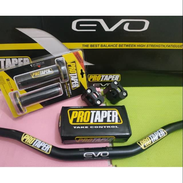 แฮนด์ Protaper low evo fatbar พร้อมกริปและโฟม protaper สากล cb150-tiger-vixion-klx-trail-crf-beatstr