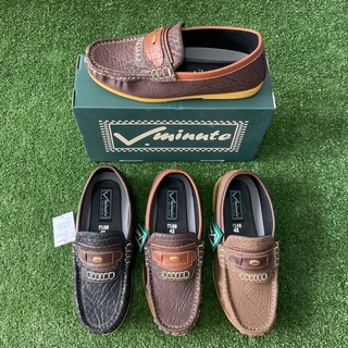 รองเท้าคัทชูผู้ชายลายช้างแนว-Moccasin(มอคคาซิน)-V.minute(วี.มินิท)เย็บจริงทุกคู่-Model:7166