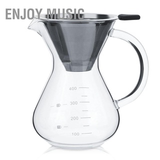 Enjoy Music หม้อกรองกาแฟดริป 400 มล. พร้อมสเกล สําหรับบ้าน ออฟฟิศ