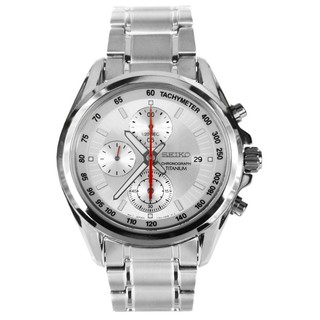 Seiko Chronograph Titanium Mens Watch Silver Stainless Steel Strapรุ่นSNDE57P1