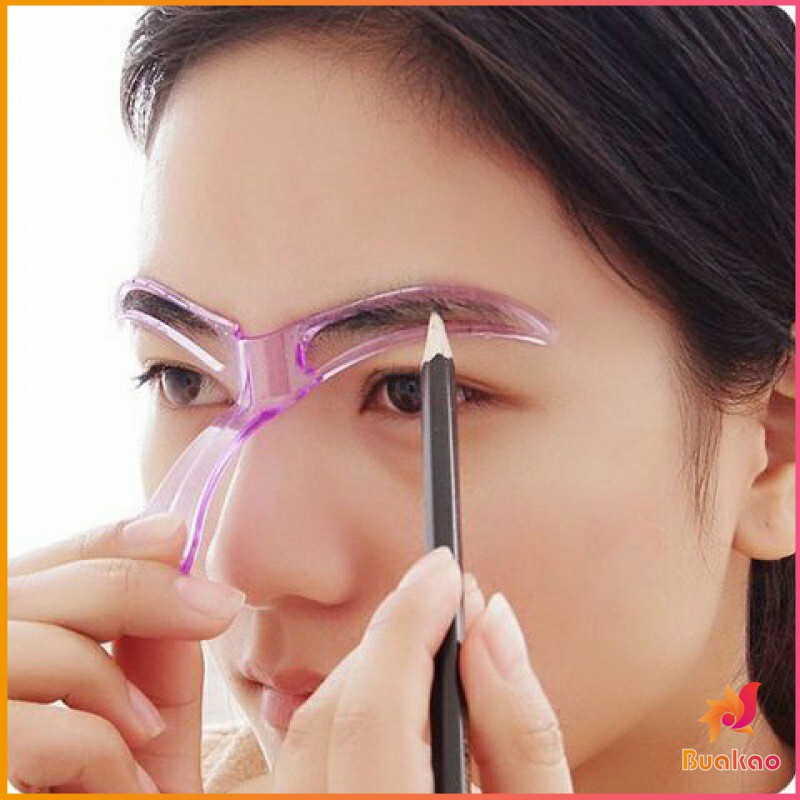 BUAKAO บล๊อคเขียนคิ้ว เลือกทรงสวยตามต้องการ มีแม่แบบ 8 แบบ eyebrow card