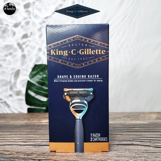 [King C Gillette] ยิลเลตต์ ชุดมีดโกน ใบมีดระดับพรีเมียม 5 ใบ Shave and Edging Razor 1 Razor 2 Cartridges