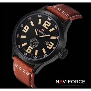 ⏰ NAVIFORCE แท้ ⏰ - สายหนัง ส้ม ดำน้ำตาล  - Free ems