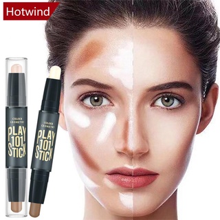 Hotwind 2 in 1 คอนซีลเลอร์ แบบแท่ง สองหัว ไฮไลท์ &amp; คอนทัวร์ ครีมมี่ ปากกา แต่งหน้า ผู้หญิง เครื่องสําอาง D3Z7