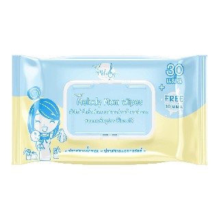 ทิชชู่เปียก Melody Mom Wipes มัมไวส์ ผ้าเช็ดทำความสะอาดอุปกรณ์ผิวหน้า ผิวกายและอุปกรณ์ปั๊มนมแม่ Food Grade