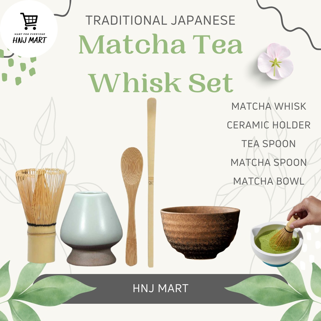 ชุดน้ําชาญี่ปุ่น Matcha Whisk Chasen ช้อนชาที่ใส่ชา Chasen ชุดน้ําชามัทฉะ อุปกรณ์ไม้ไผ่