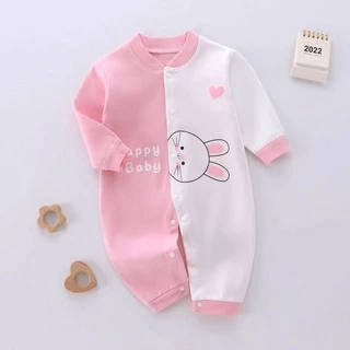 Babyonline(Y304)P1 (ส่งด่วน1วัน)ชุดบอดี้สูทขายาวเด็กแรกเกิดลายการ์ตูนผ้าฝ้าย นิ่ม อ่อนโยนต่อผิวเด็ก