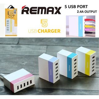 Remax ที่ชาร์จไฟบ้าน USB Changer 5 Port สายยาว 1.2M รุ่น RU-U1 แท้ 100%