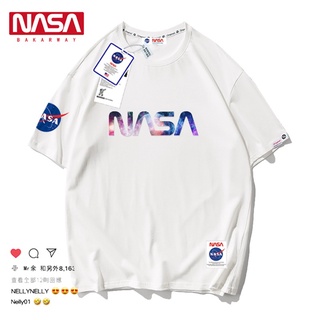 เสื้อยืดคอกลม แขนสั้น ผ้าฝ้าย ทรงหลวม ลายนักบินอวกาศ NASA สไตล์ใหม่