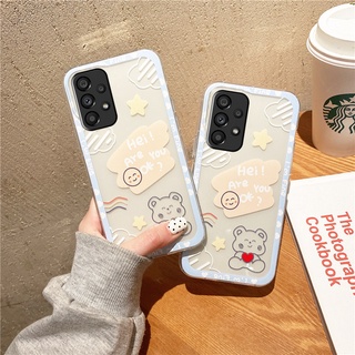 เคสโทรศัพท์ Samsung Galaxy A73 A53 A33 A23 A13 LTE A03 A03S M33 M23 S22 Ultra S22+ S21 S21+ FE 5G 4G Handphone Casing Cartoon Cute Love Bear Phone Case Soft Transparent Clear Back Cover