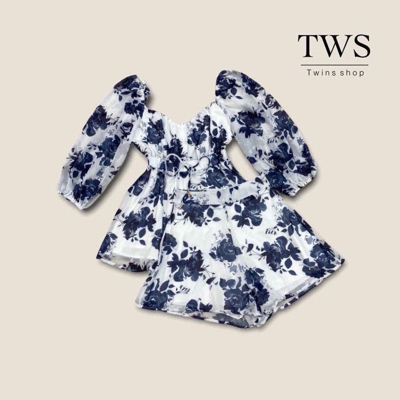 ชุดเซ็ตกางเกงผ้าชีฟองลายดอก Twinshopมือ2