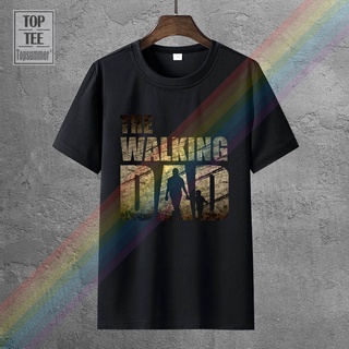 แขนสั้นcrew neckเสื้อยืดลําลอง แขนสั้น พิมพ์ลาย The Walking Dad : Best Gift For FatherS Day แฟชั่นฤดูร้อน สําหรับผู้ชาย