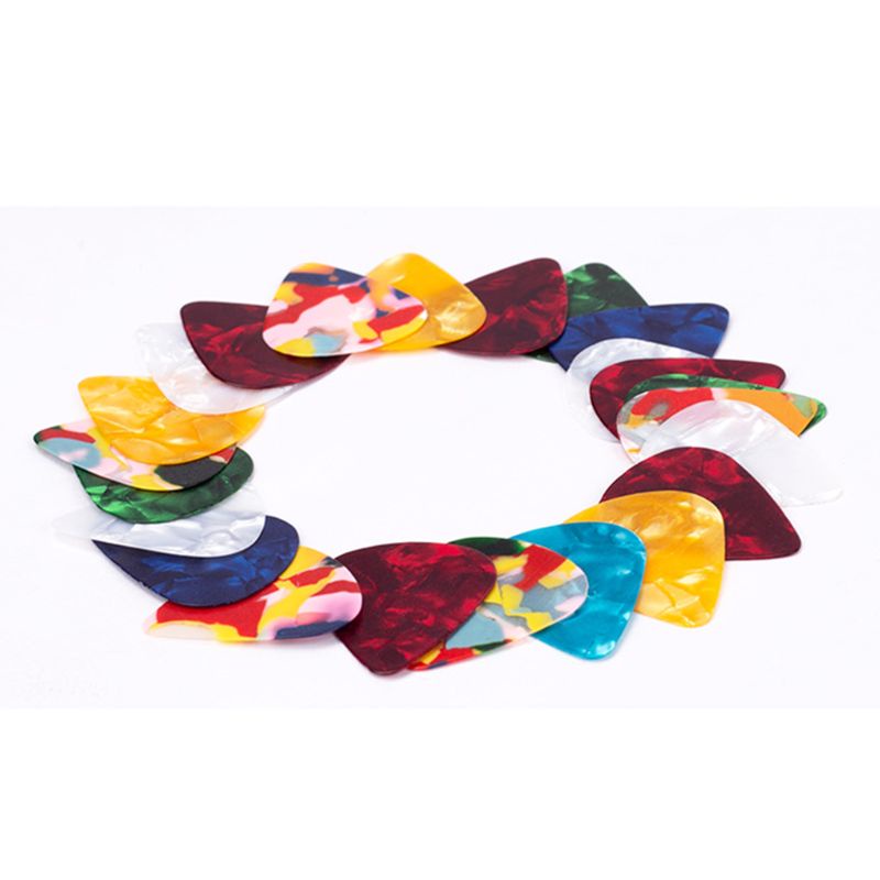 WIN 50 ชิ้นแพ็คกีตาร์ที่มีสีสัน Plectrums กีตาร์พลาสติก Picks สําหรับกีตาร์ไฟฟ้าอะคูสติกรวม 0 46 มิล