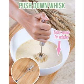 ตะกร้อตีไข่ ที่ตีฟองกึ่งอัตโนมัติแบบกด อุปกรณ์ผสมอาหาร PUSH DOWN WHISK