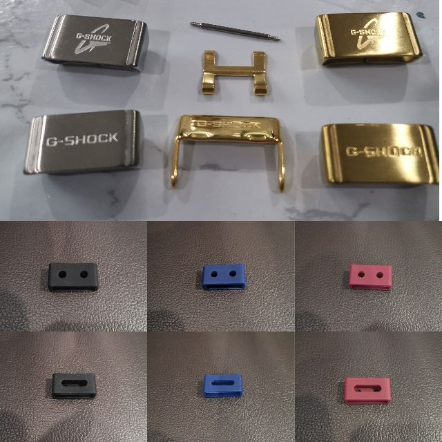 G-Shock ห่วงรัดสายแบบเหล็ก , บัคเคิลและบั้มเปอร์(กันกระแทก)ก็มีนะคะ ของพร้อมส่งค่ะ