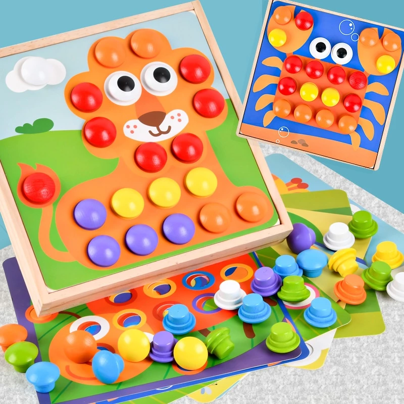 * ออกบิล (ทักแชท)Genius Art ปุ่มเรียงสีกระตุ้นพัฒนาการ งานไม้+งานพลาสติก