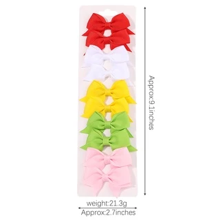เครื่องประดับผม กิ๊บติดผม ริบบิ้น โบ น่ารัก สีสันสดใส สําหรับเด็กผู้หญิง 10 ชิ้น / ชุด