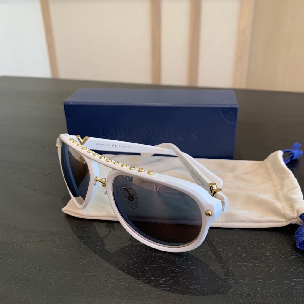 [CO220905961] Lv / Acetate Aviator Serpico Studded Sunglasses