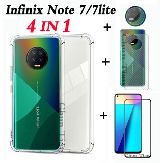 เคสโทรศัพท์มือถือแบบใส + ฟิล์มกันรอยสําหรับ  infinix Note 8 zero8 Infinix Note 7 Note 7 Lite Hot 10 Infinix Hot 9 Play 9 . 5 Mm