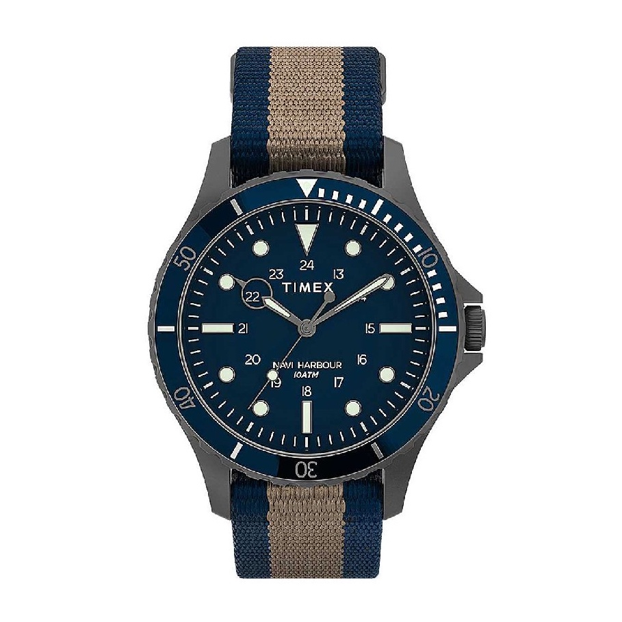 Timex TW2U90100 NAVI นาฬิกาข้อมือผู้ชาย สีน้ำเงิน หน้าปัด 41 มม.