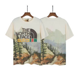 เสื้อยืดแขนสั้นลําลอง ผ้าฝ้าย พิมพ์ลาย TNF สไตล์คลาสสิก สําหรับผู้ชาย และผู้หญิง