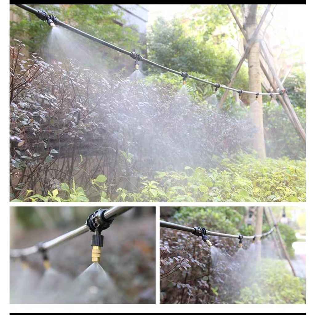 หัวพ่นหมอก ทองเหลือง แบบต่อตรง แบบไมโคร 4/7 มม. พร้อมข้อต่อตรง - รูปที่ 5