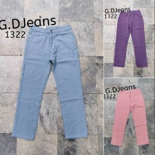 G.D.Jeans รุ่น 1322#กางเกงยีนส์ขายาวผ้าด้านทรงบอยทรงเรียบมี(สีม่วง)(สีฟ้า)(สีชมพู) 💦💦