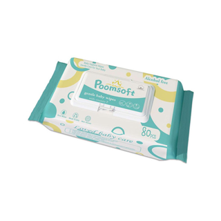 Poomsoft ทิชชูเปียก 80แผ่น ทิชชู่เปียกเด็ก กระดาษเปียก Baby Wipes กระดาษทิชชู่เปียก ผ้านุ่มชุ่มชื่น ทิชชู่ ผ้าเปียก