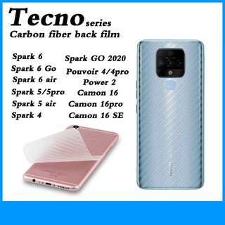 Tecno Spark 6 / Spark 6air ฟิล์มสติ๊กเกอร์คาร์บอนไฟเบอร์ Tecno Spark 7 Tecno Spark 6go Tecno Camon 16 Pouvoir 4 / Pouvoir 4pro 3 D Feel