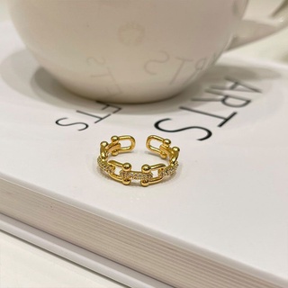 𝐋𝐀𝐃𝐘.𝐋𝐔𝐗𝐔𝐑𝐘 - 💎 Chain Ring [Stainless steel+Silver925]👑แหวนปรับขนาดได้  Free Size