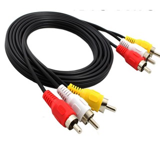 AV Video Stereo Audio RCA Cable สาย 3หัวออก 3หัวสำหรับ DVD TV