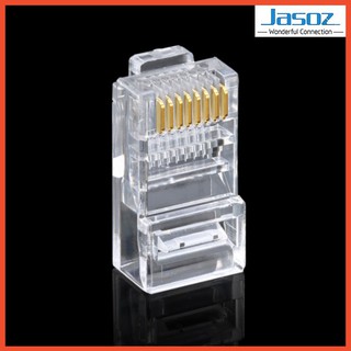 JASOZ หัวย้ำแลน เข้าหัวแลน หัวแลน RJ45 CAT5 CAT6 ModularPLUG (100ชิ้น/1กล่อง) (E107/E108)