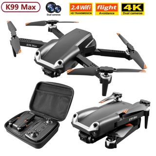 【พร้อมส่งในไทย】K99Max โดรนบังคับติดกล้อง โดรน โดรนแบบพับได้ HD 8Kเลนส์คู่ Drone  GPS ถ่ายภาพทางอากาศ 4 แกน RC Aircraft