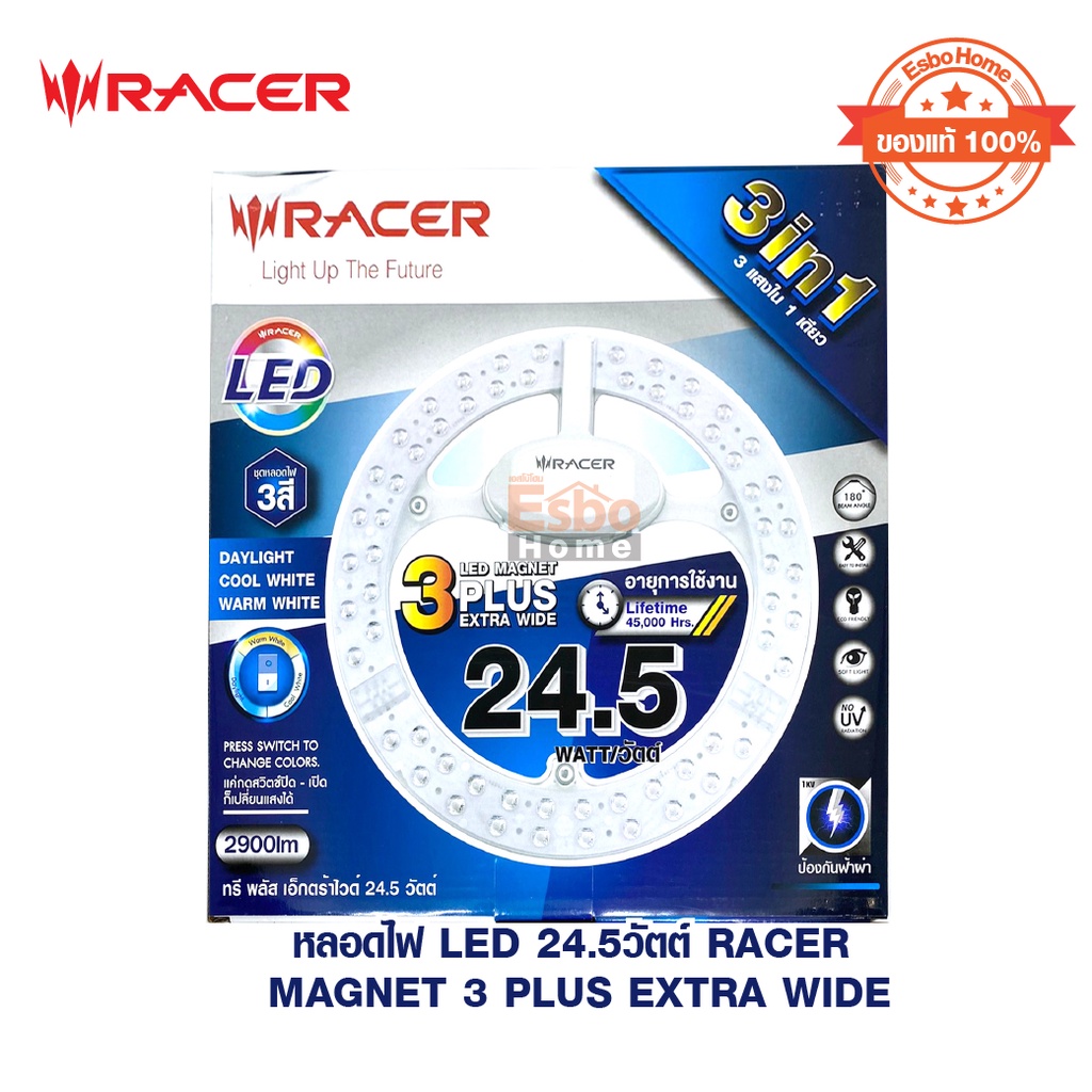 หลอดไฟ LED 24.5วัตต์ RACER MAGNET 3 PLUS EXTRA WIDE