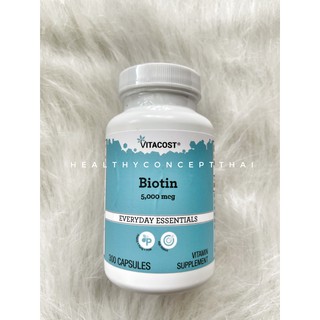 #Vitacost Biotin  5000 mcg - 300 Capsules ป้องกันผมร่วง บำรุงผม