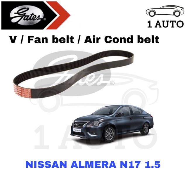 GATES V BELT FAN BELT AC BELT NISSAN ALMERA N17 1.5