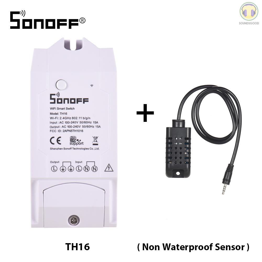 Sonoff Th 16 Wifi เคร องว ดอ ณหภ ม ความช นไร สายพร อม Amazon Shopee Thailand