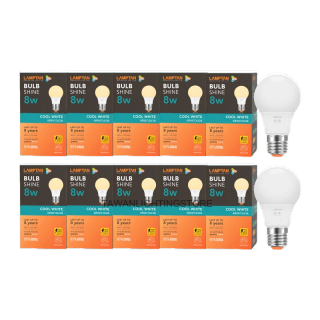 [10หลอด] Lamptan หลอดไฟแอลอีดี 8วัตต์ แสงนวล คูลไวท์ Led Bulb 8W Coolwhite 4000K ขั้วE27