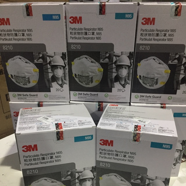 3M 8210 N95 แบบกล่อง หน้ากากป้องกันฝุ่นละอองมาตรฐาน N95