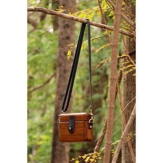 WOODVIEW กระเป๋าไม้รุ่น WTs wooden bag สี black with dark wood