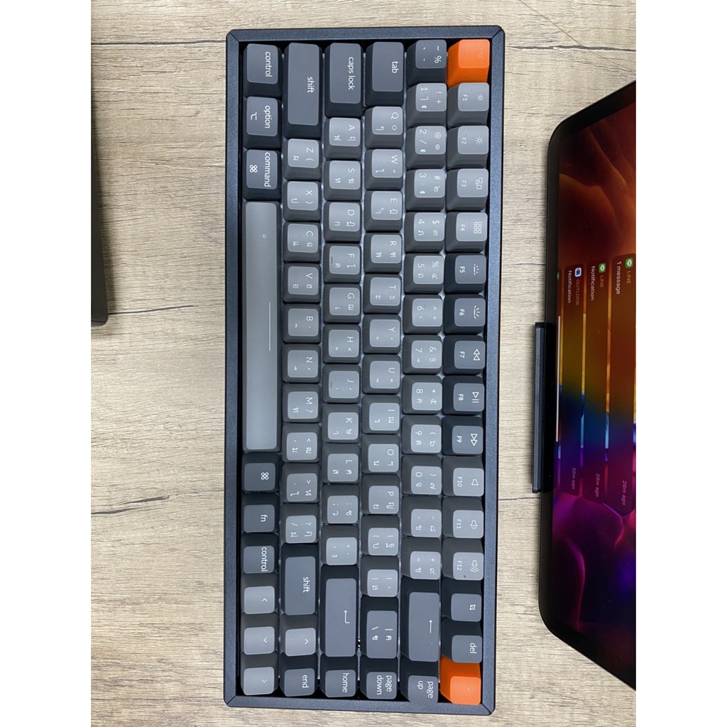 Keychron K2 V2 Wireless Mechanical Keyboard (Red TH/ENG) (Light Grey Color) #4