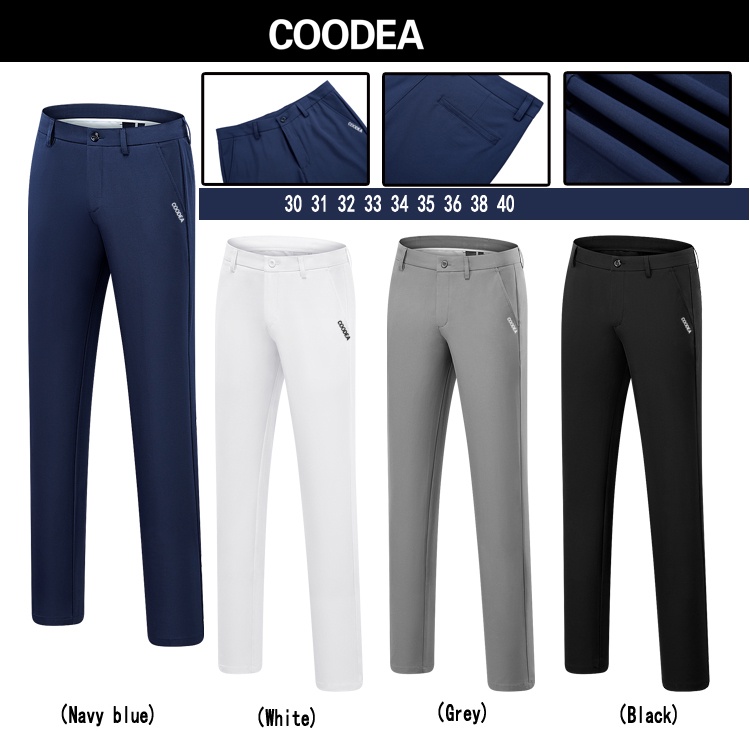 COODEA Golf กางเกงฤดูร้อนของผู้ชาย Quick-Drying Breathable High-Stretch Outdoor Leisure Sports กางเกงผู้ชายหลายสีเสริม
