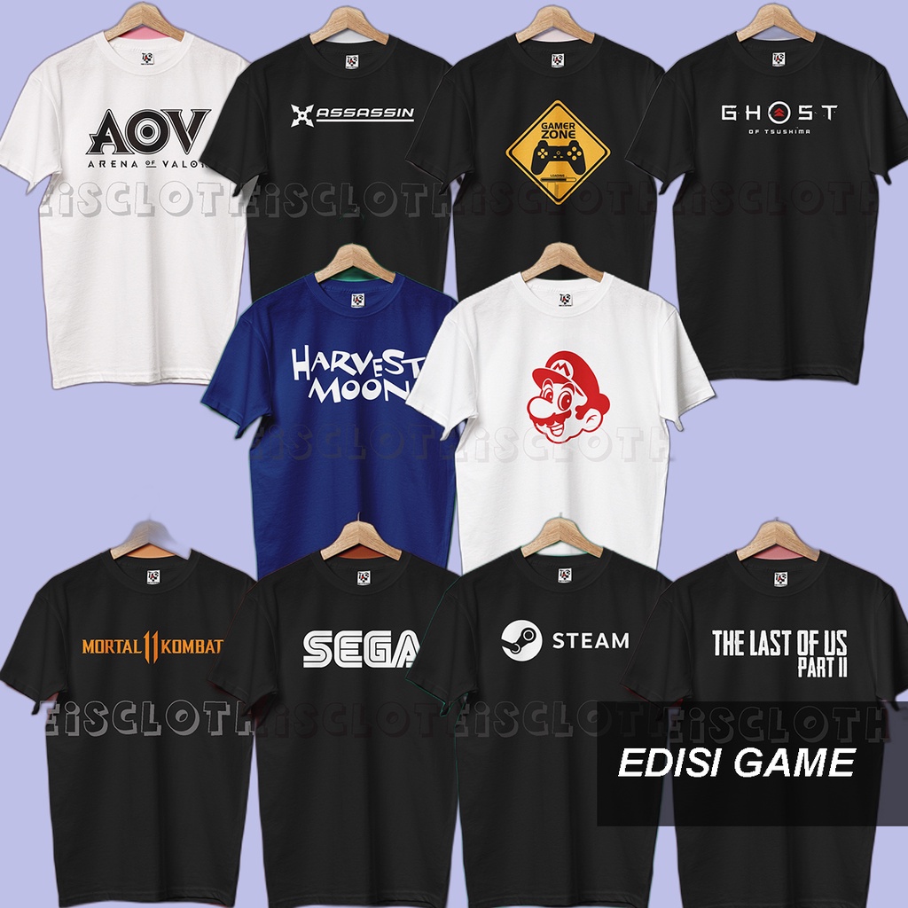 Custom the last of us / mario PS Gamers morning เสื้อยืดสี