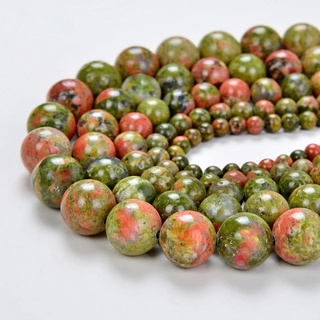 AAA Quality  Natural Unakite Round Bead 6 mm 8 mm 10 mm 12 mm