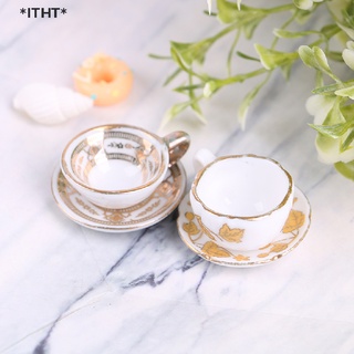 Itht ถ้วยชาเซรามิคจิ๋ว 1/12 สําหรับตกแต่งบ้านตุ๊กตา 1 ชุด