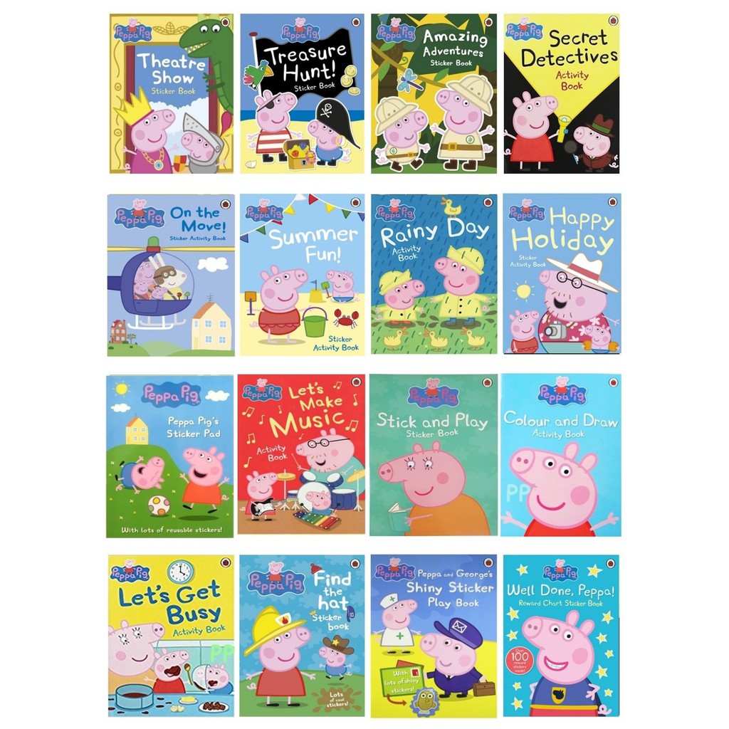 Usborne สมุดสติ๊กเกอร์และกิจกรรมต่างๆ Peppa Pig Activity &amp; Sticker Book (New!!! 16 Books)