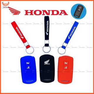 ☆พิเศษ☆เคสกุญแจซิลิโคน สําหรับ Honda Vario 150 click 150i 125i - 2 ปุ่ม พร้อมพวงกุญแจโลโก้