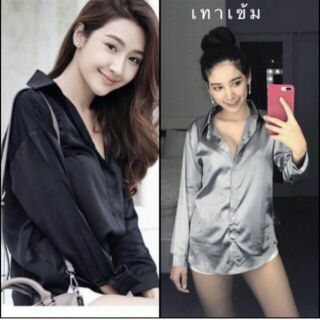 เสื้อเชิ้ตซาติน เสื้อเชิ้ตแขนยาว